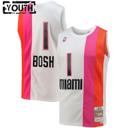 Maillot Basket Miami Heat Chris Bosh 1 Mitchell Ness 2011-2012 Hardwood Classics Swingman - Enfant